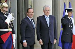 Monti y Hollande insisten en actuar r&aacutepido para 