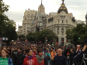 La protesta en Madrid terminó con 35 detenidos y 64 heridos
