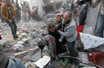 En el sexto día de la agresión continúa el bombardeo contra Gaza