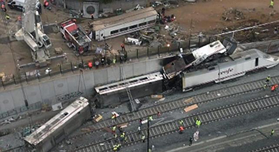 Detenido el maquinista del tren siniestrado en Santiago