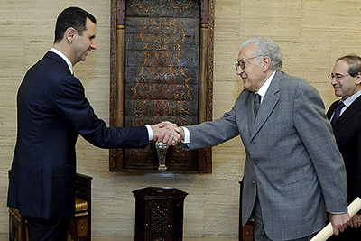 Brahimi se reunió en Damasco con el presidente sirio