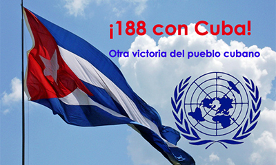 ONU: 188 países apoyan desbloqueo de EEUU contra Cuba