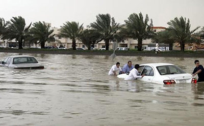 Graves inundaciones en Arabia Saudita