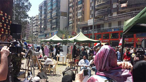 Manifestación artística contra la agresión saudí, en Líbano