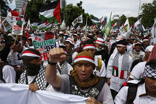 Indonesia sale en defensa de Palestina
