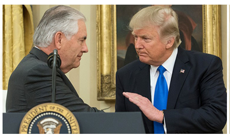Trump planea quitar al secretario de Estado Rex Tillerson 