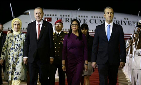 Erdogan llega a Venezuela para afianzar lazos de cooperación 