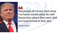 Trump: "Los crimeos quieren estar en Rusia y no en Ucrania"