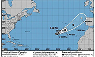&lsquo;Ophelia&rsquo; asciende a categor&iacute;a 3 al sur de las Azores