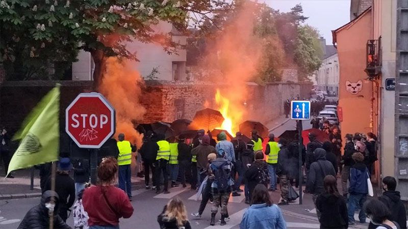 Protestas en Francia tras la victoria de Macron en las elecciones