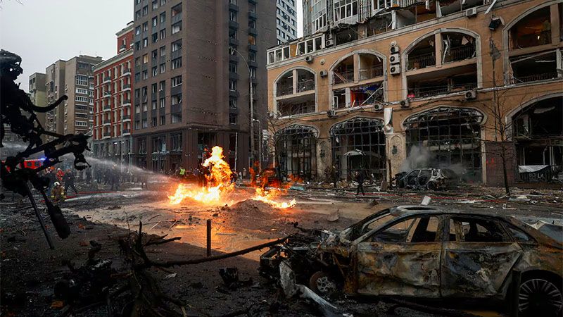 M&uacute;ltiples explosiones en Kiev por el lanzamiento de misiles rusos