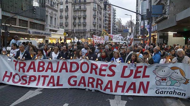 Marcha multisectorial frente al Congreso de Argentina