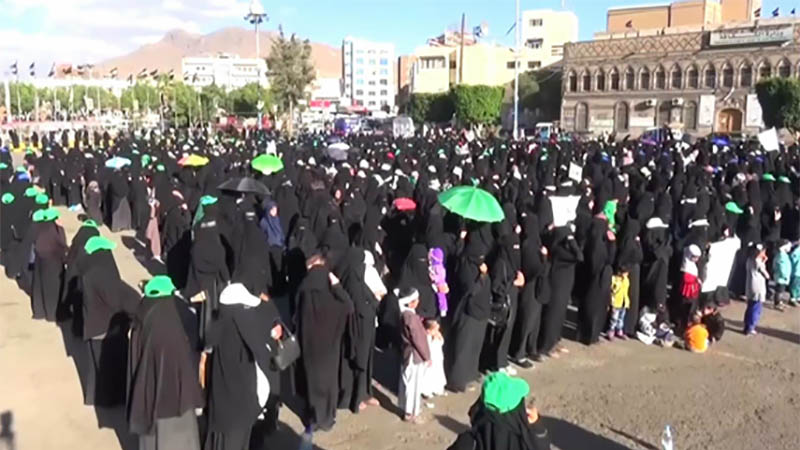 Mujeres y ni&ntilde;os yemen&iacute;es condenan cr&iacute;menes de Arabia Saud&iacute; y sus aliados